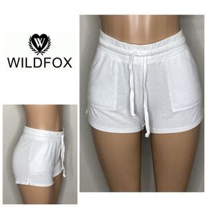 New. WILDFOX white terry shorts. Small. Retails $60
